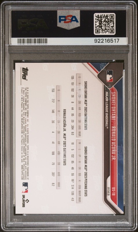 SHOHEI OHTANI RONALD ACUNA JR PSA 10 GEM MINT 2023 Topps Now #OS18 MVP view 2