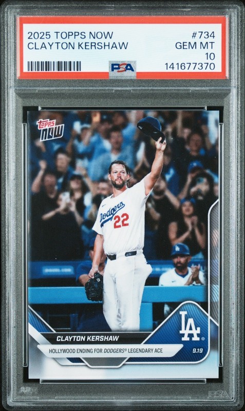 2025 Topps NOW #734 CLAYTON KERSHAW Hollywood Ending - PSA 10 Dodgers