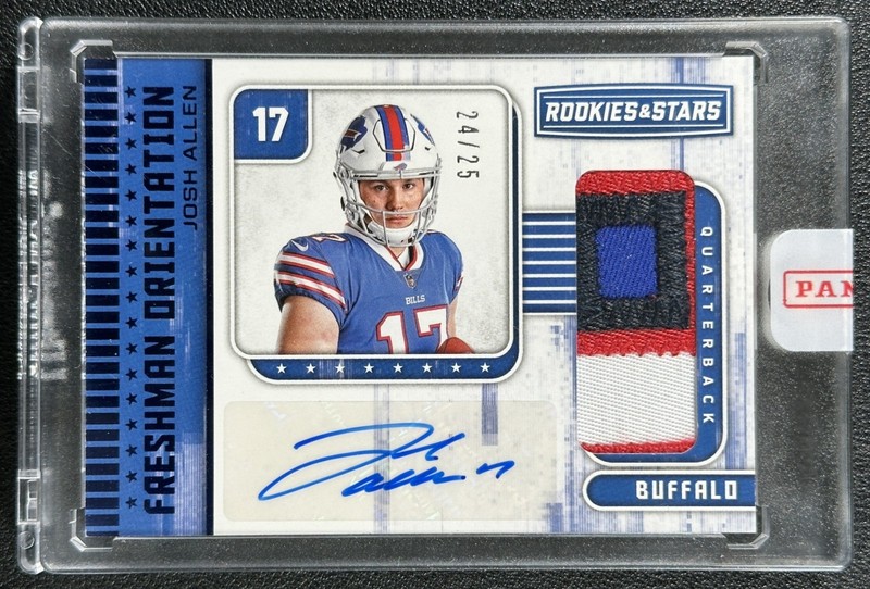 JOSH ALLEN 2018 ROOKIES & STARS 5 FRESHMAN ORIENTATION PRIME PATCH AUTO RC 24/25