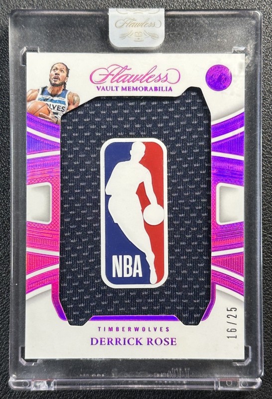 DERRICK ROSE 2024-25 PANINI FLAWLESS VAULT MEMORABILIA GU NBA LOGOMAN PATCH /25