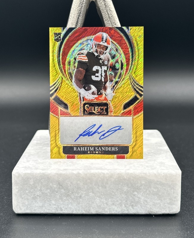 2025 Select Raheim Sanders Gold Prizm Rookie Auto /10 Cleveland Browns NFL RC