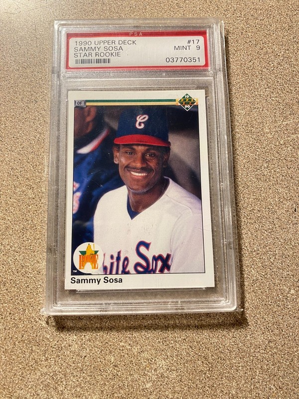 1990 Upper Deck #17 Sammy Sosa RC PSA 9 MINT