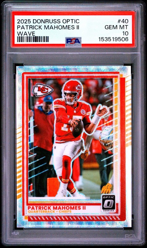 2025 Donruss Optic Patrick Mahomes Wave Prizm # /300 PSA 10 Pop 2! Premium Set🔥