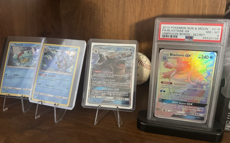 Pokemon TCG PSA 8 Blastoise GX #218 Unbroken Bonds 2019 + Full series 