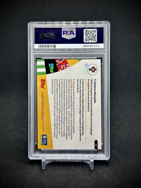 Cristiano Ronaldo 2024 Topps Now UEFA Euro #15  PSA 10 Portugal view 2