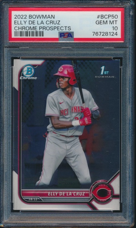 PSA 10 ELLY DE LA CRUZ 1st 2022 Bowman Chrome Prospects Rookie Card RC GEM MINT