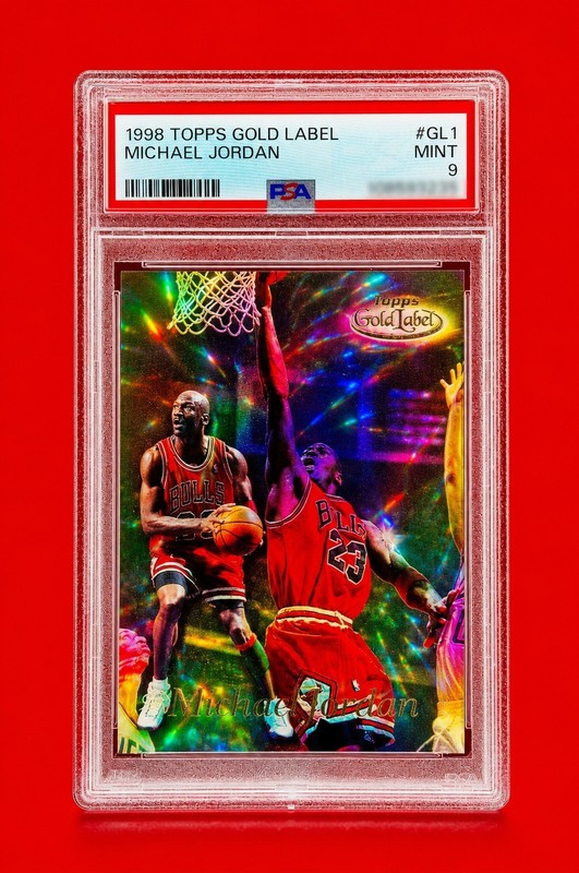 MICHAEL JORDAN HOLO REFRACTOR GOLD LABEL PSA 9 MINT BASE TOPPS BULLS