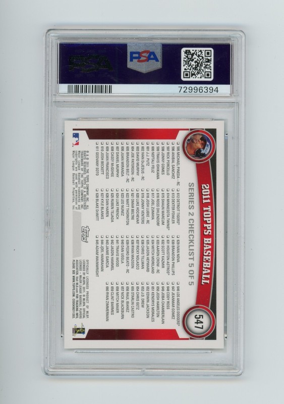 2011 Topps Albert Pujols #547 Platinum Diamond Anniversary PSA 10 GEM MINT HOF view 2