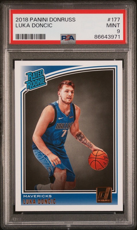 2018 Panini Donruss Luka Dončić Rated Rookie #177 Mavericks PSA 9
