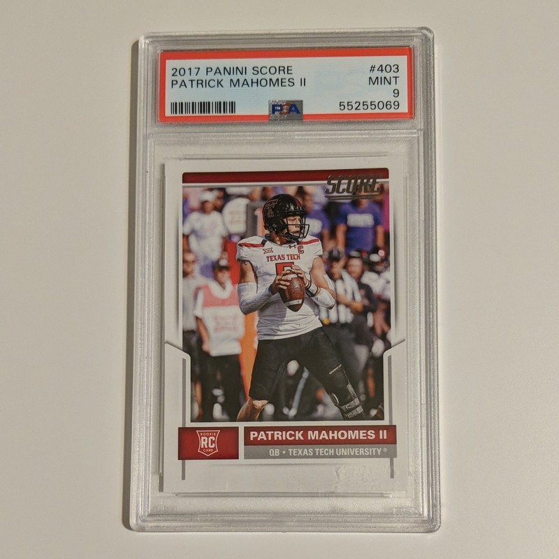 Panini 2017 Score Patrick Mahomes II #403 Rookie PSA 9 Texas Tech Football