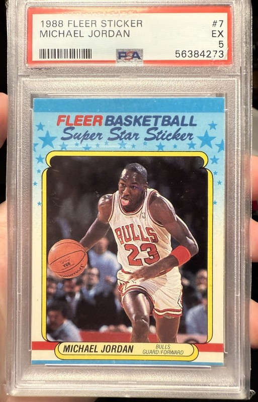 1988 Fleer Sticker Michael Jordan #7 PSA 5 EX