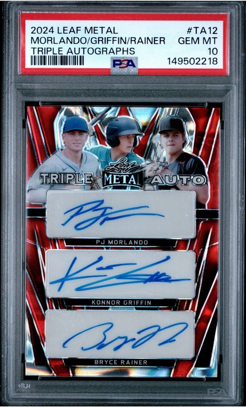 Chaser Pack 🔥2024 leaf Konnor Griffin RC Trip auto 9/12 PSA 10 Read Description