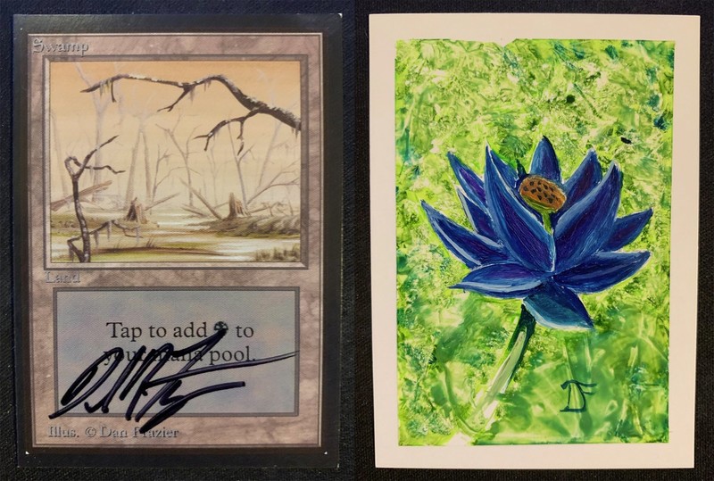 Signed MTG Magic Dan Frazier Beta Artist Proof SWAMP _ BLACK LOTUS ORIGINAL ART!
