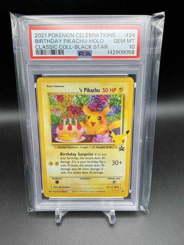 2021 POKEMON CELEBRATIONS CLASSIC COLLECTION #24 BIRTHDAY PIKACHU-HOLO PSA 10