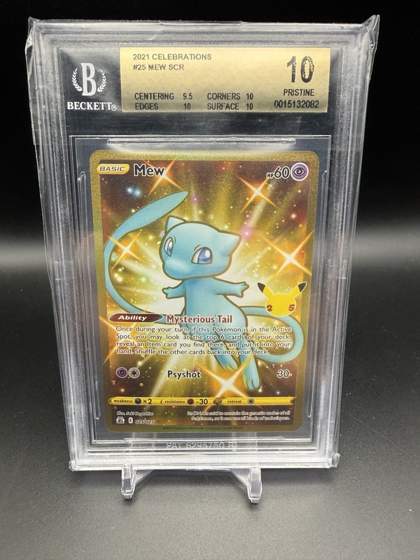 BGS 10 PRISTINE Mew SCR 2021 Celebrations 025/025 Full Art Holo Pokemon Card