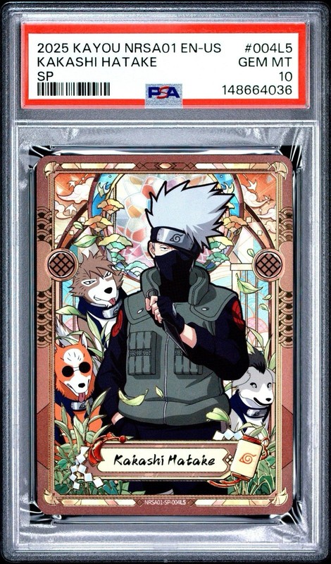 2025 KAYOU NARUTO SMRITI COLLECTIBLE CARD #004L5 KAKASHI HATAKE PSA 10