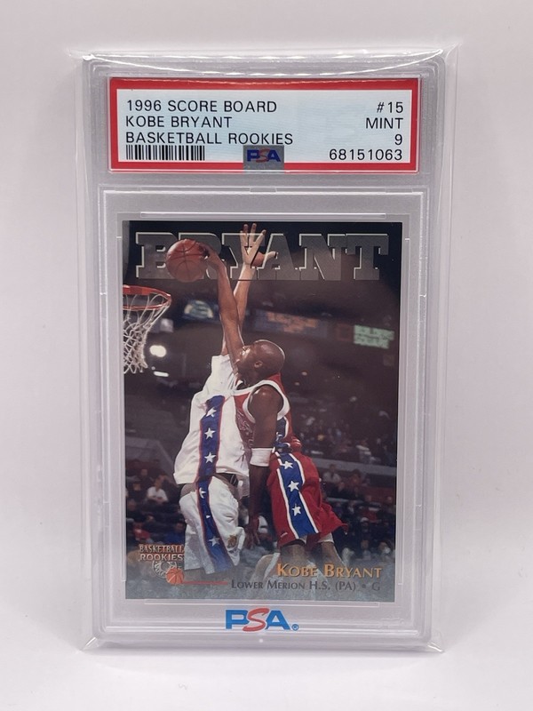 1996 SCORE BOARD BASKETBALL ROOKIES #15 KOBE BRYANT BASKETBALL ROOKIES PSA 9 LAL