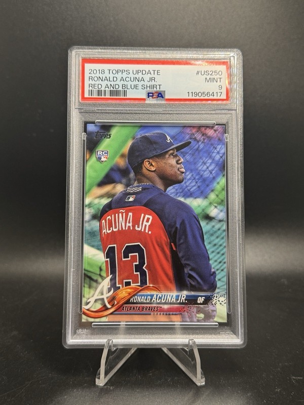 2018 Ronald Acuna Jr Topps Update Red And Blue Shirt  SP PSA 9 RC #US250