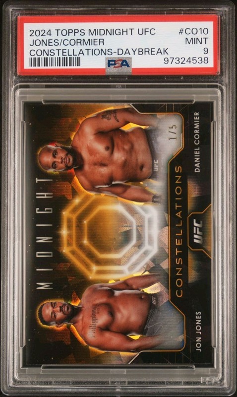 2024 Topps Midnight UFC Jones/Cormier Constellations Daybreak 1/5 Mint PSA 9