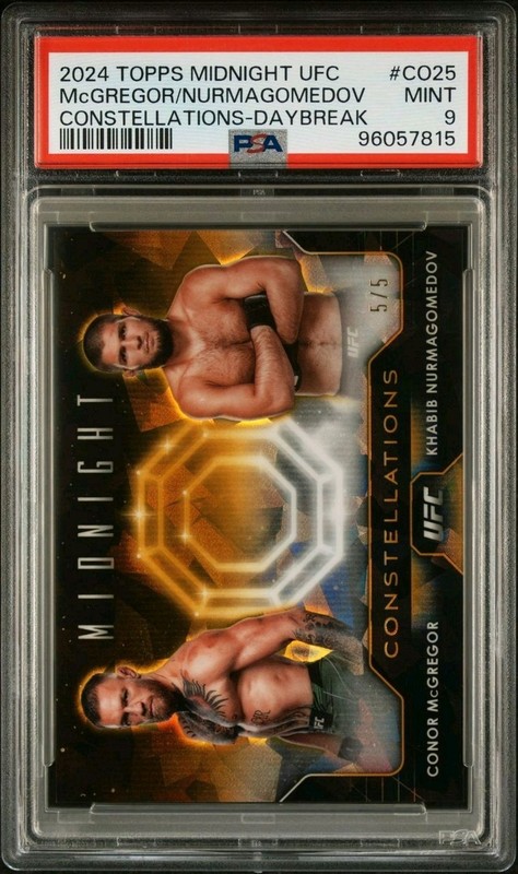 2024 Topps Midnight UFC McGregor/Nurmagomedov Constellations Daybreak 5/5 PSA 9