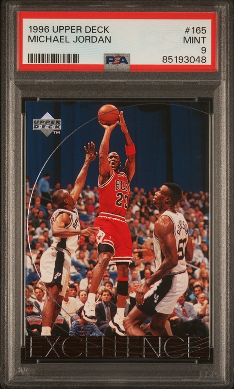 1996 UPPER DECK #165 MICHAEL JORDAN PSA MINT 9 #A