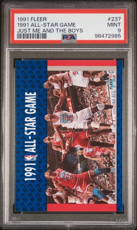1991 FLEER JUST ME & THE BOYS #237 1991 ALL-STAR GAME Michael Jordan PSA 9 MINT
