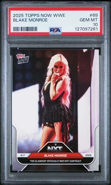 2025 Topps Now WWE Wrestling #69 Blake Monroe Glamour Inks NXT Contract PSA 10