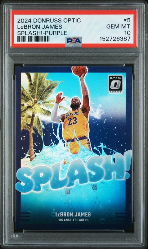 2024-25 Donruss Optic #5 LeBron James Splash! Purple PSA 10