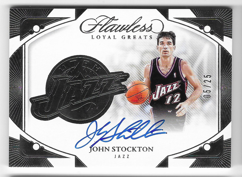 JOHN STOCKTON 2023 PANINI FLAWLESS AUTO AUTOGRAPH CARD #5/25!