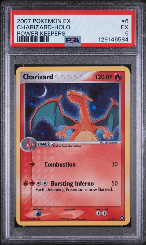 2007 Pokemon Ex Power Keepers Holo Charizard #6 PSA 5