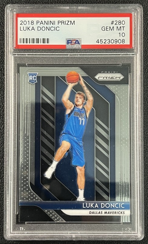 LUKA DONCIC PSA 10 2018-19 PANINI PRIZM #280 ROOKIE RC MAVERICKS 0908