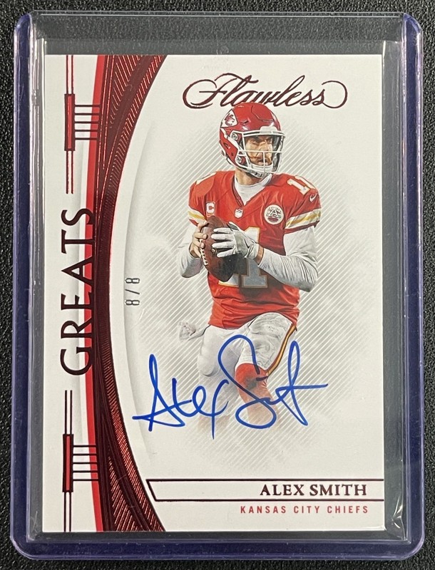 ALEX SMITH 2022 PANINI FLAWLESS GREATS AUTOGRAPH AUTO RUBY 8/8 CHIEFS