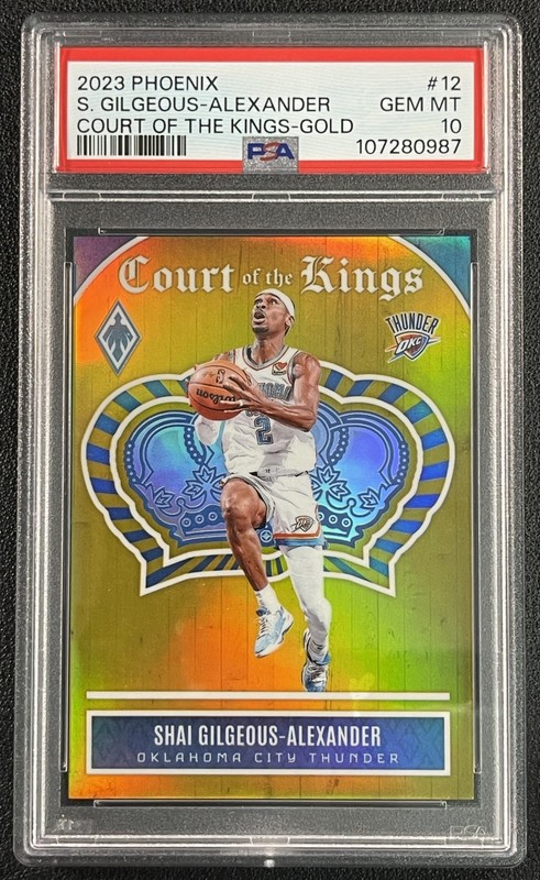 SHAI GILGEOUS-ALEXANDER PSA 10 2023 PANINI PHOENIX COURT OF THE KINGS GOLD 8/10