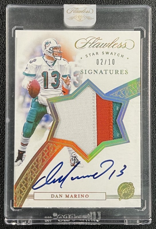 DAN MARINO 2020 PANINI FLAWLESS #SSS-DAM STAR SWATCH PATCH AUTO 02/10 DOLPHINS