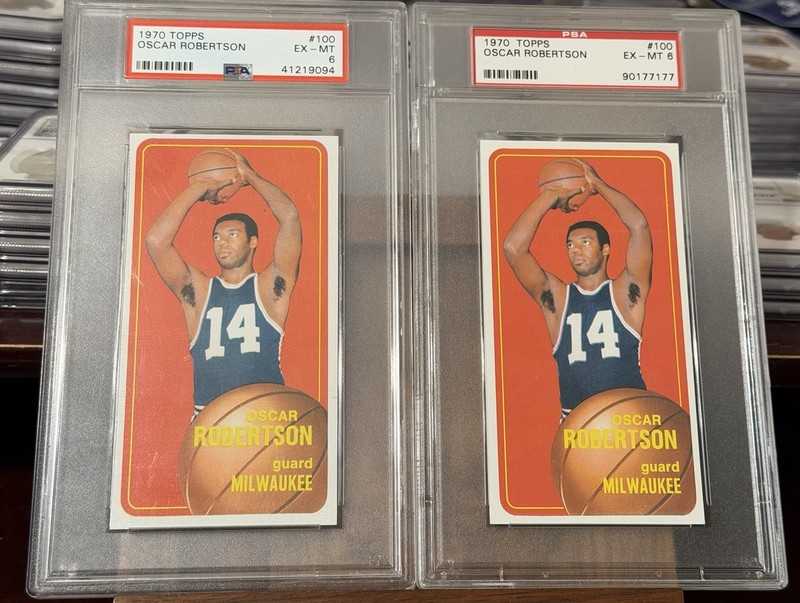 1970 Topps Oscar Robertson #100 PSA 6 Two Cards Vintage