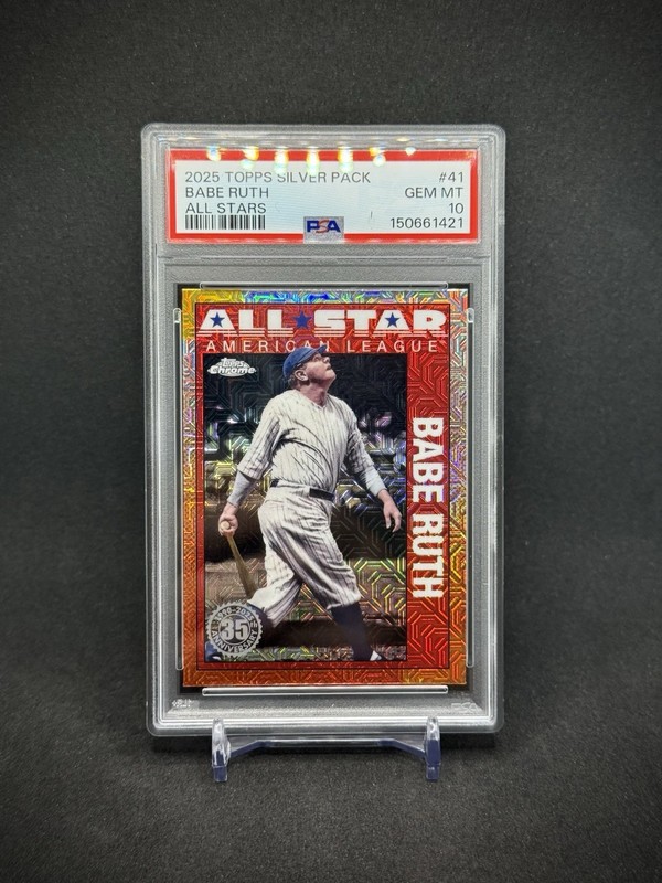 Babe Ruth 2025 Topps Series 2 Chrome Silver Mojo PSA 10 Gem Mint Yankees