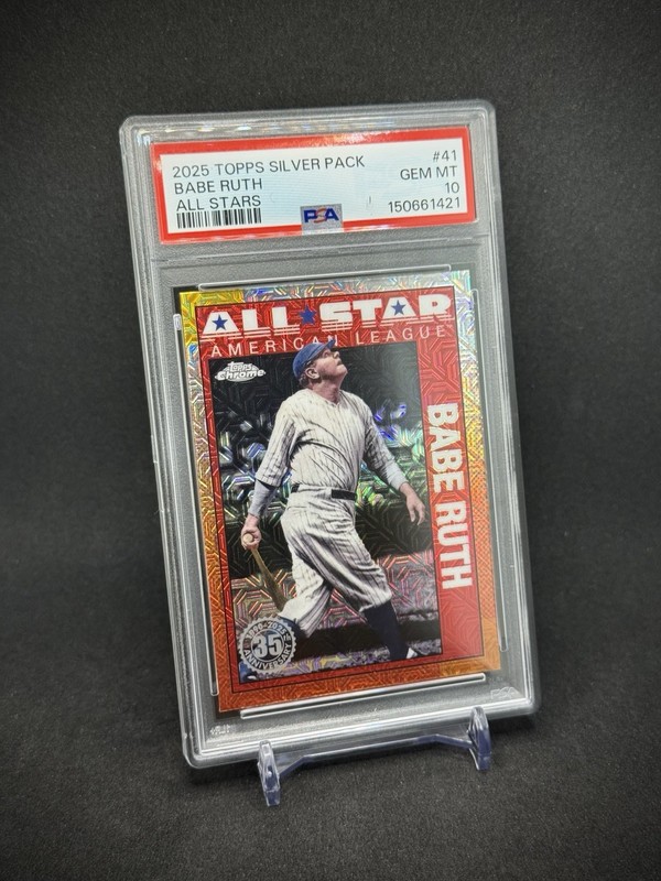 Babe Ruth 2025 Topps Series 2 Chrome Silver Mojo PSA 10 Gem Mint Yankees view 2