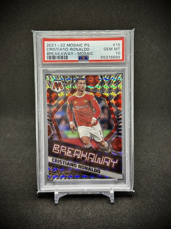 Cristiano Ronaldo 2022 Panini Mosaic Breakaway SP PSA 10 Portugal Manchester