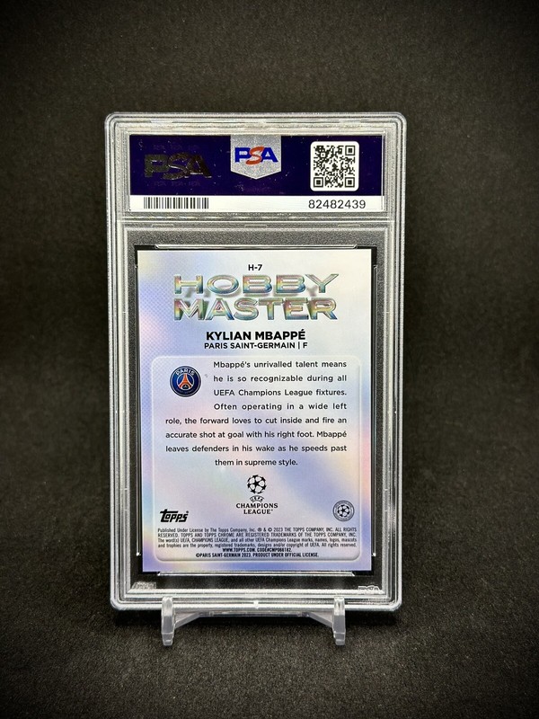 Kylian Mbappe 2022-23 Topps Chrome UEFA Hobby Master Case Hit PSA 10 view 2