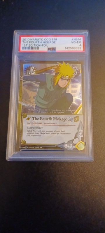 2010 NARUTO CCG N914 The Fourth Hokage 1st  ed FOIL PSA 4