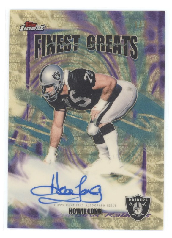 2025 Topps Finest Football Finest Greats Howie Long #FGA-HL Superfractor 1/1