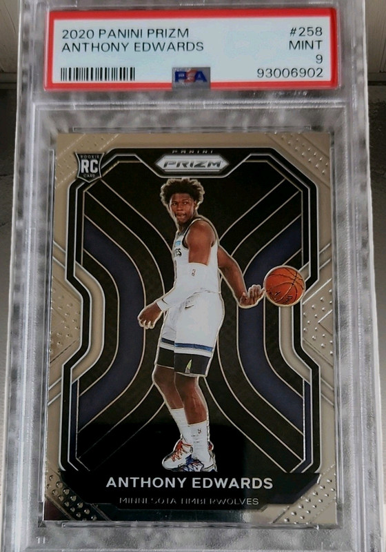 2020-21 Panini Prizm Anthony Edwards #258 Rookie PSA 9 Minnesota Timberwolves