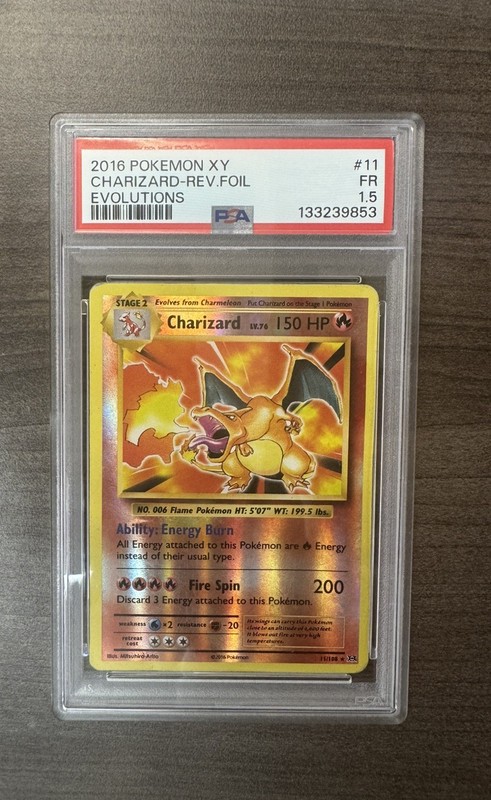 Pokemon 2016 XY Charizard Reverse Foil PSA 1.5 Pop 1