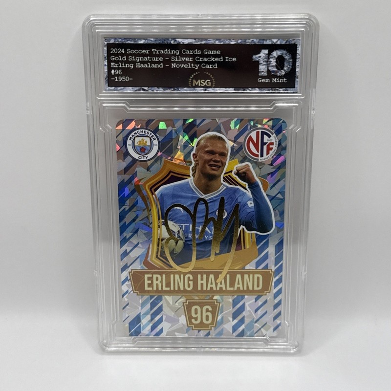 Erling Haaland Gold Signature Auto Soccer 2024 Graded 10 Manchester City Norway