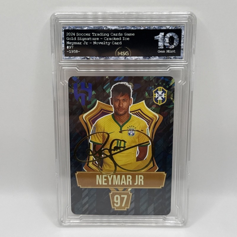 Neymar Jr Gold Signature Auto Soccer 2024 Graded 10 Brazil World Cup
