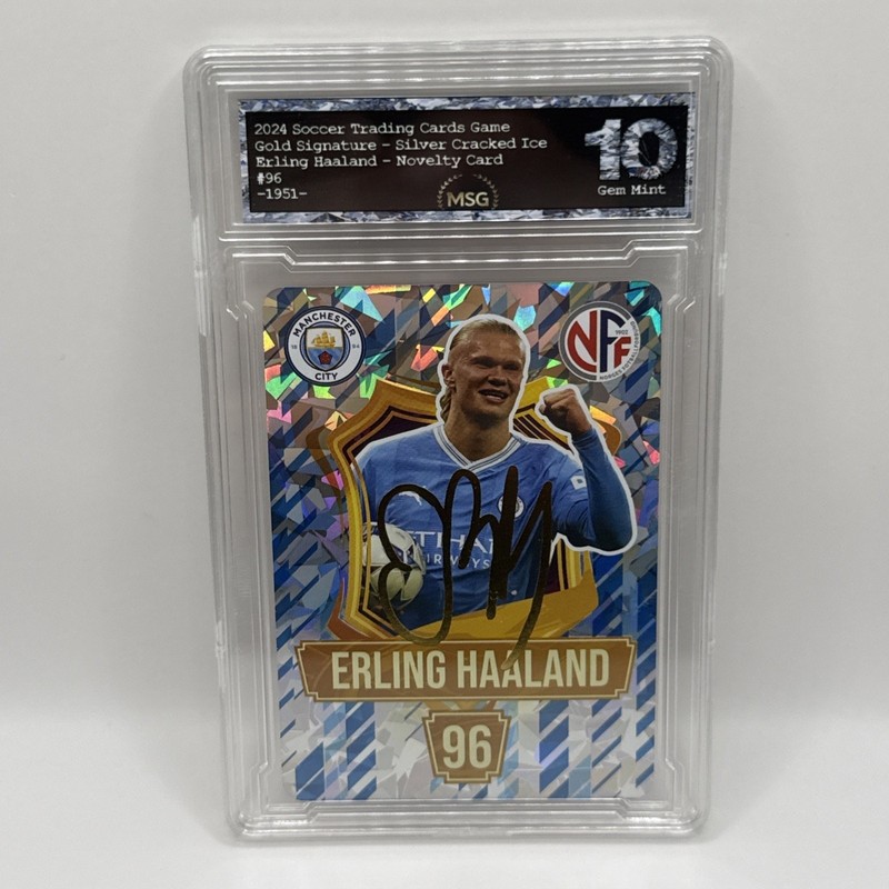 Erling Haaland Gold Signature Auto Soccer Graded 10 Manchester City - Norway