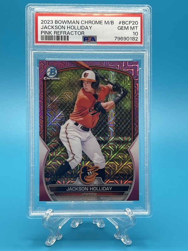 2023 Bowman Chrome Mega Jackson Holliday #BCP-20 Pink Refractor /199 PSA 10