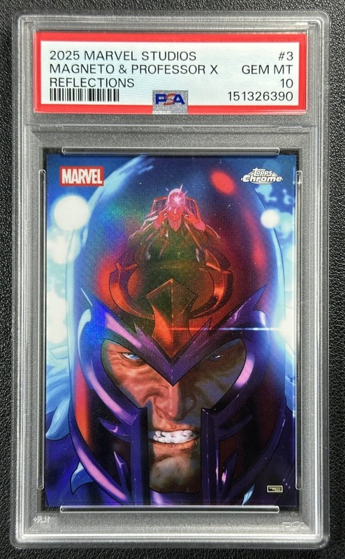 POP 4 MAGNETO & PROFESSOR X PSA 10 2025 TOPPS CHROME MARVEL #R-3 REFLECTIONS SSP