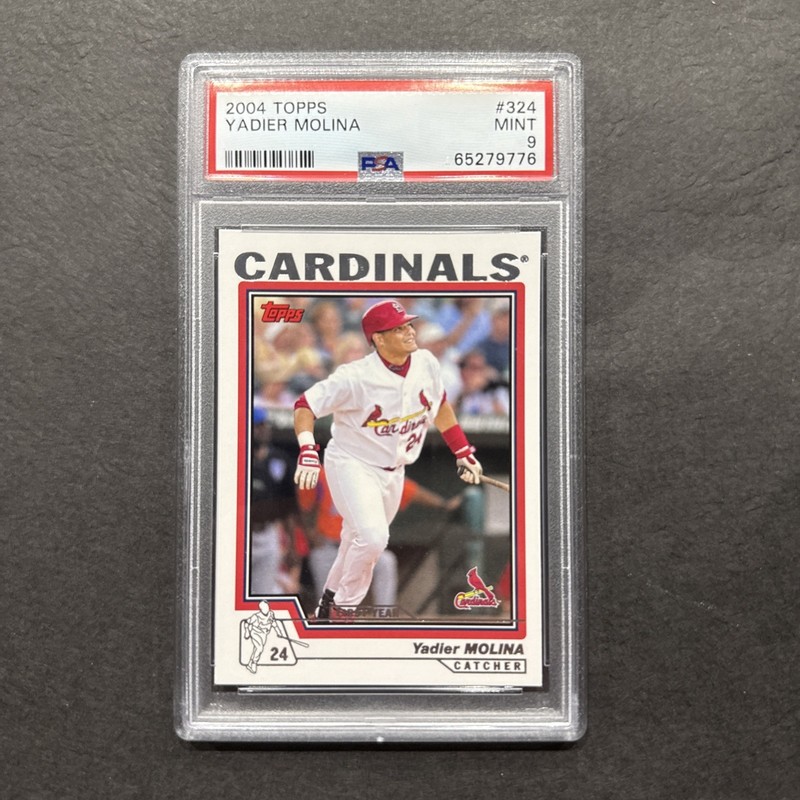 2004 TOPPS #324 YADIER MOLINA ROOKIE RC CARDINALS PSA 9 MINT