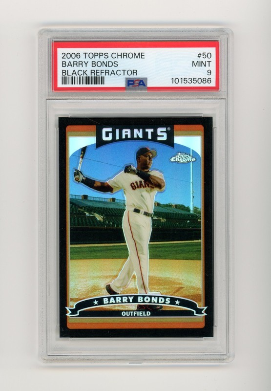 2006 Topps Chrome Barry Bonds #50 Black Refractor /549 PSA 9 MINT Giants